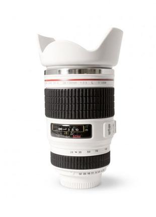 Термокружка - объектив canon 24-105 lens белая