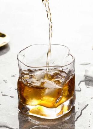 Оригінальні стакан для віскі old fashion wave 250 мл, прозоре скло