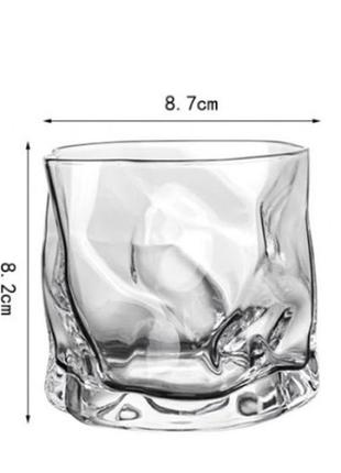 Оригинальные стакан для виски old fashion wave 250 мл, прозрачное стекло3 фото