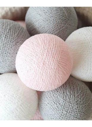 Тайская гирлянда на 10 шариков от батареек cbl серо-розовая, 2.6м3 фото