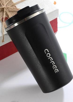 Металлическая термокружка coffe tumbler 500 мл - черная