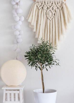 Настольный светильник из ниточного шара, кремовый 31 см