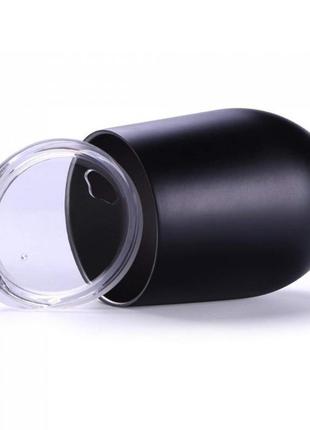 Металлический термо стакан черный, с крышкой, 350 мл4 фото