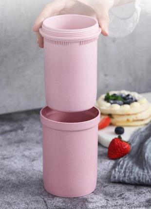Еко ланч-бокс супниця / герметична термобутылка 500 мл, рожева4 фото
