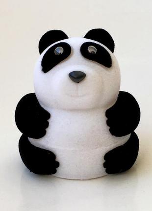 Ювелірна подарункова упаковка футляр коробочка для каблучки сережок панда оксамит