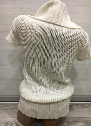 Классный свитер-жилетка-туника 3в1 крупная вязка4 фото