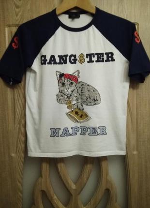 Футболка top shop ,gangster-cat, 🐱