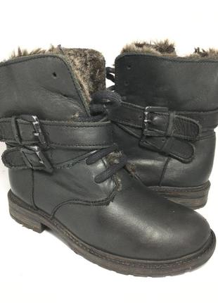 Зимние кожаные ботинки zara1 фото