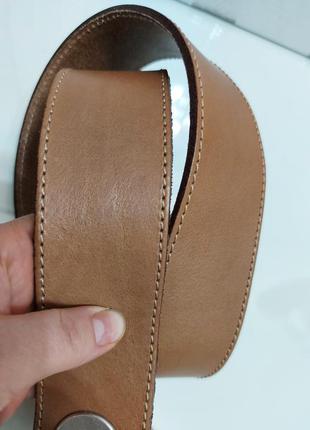 Итальянский кожаный широкий (5 см) женский коричневый ремень, пояс8 фото