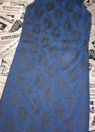 Синее тёплое платье в перья