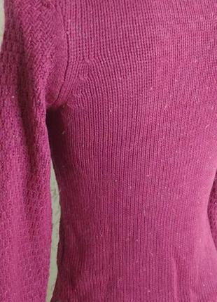 Бузковий светр великою в'язкою косами xxs -xs6 фото