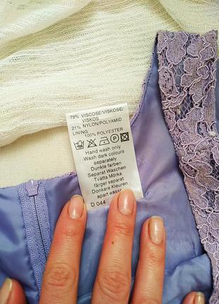 Женственное  гипюровое платья красивого сиреневого цвета по фигуре мини размер 12/40/m/l винтаж4 фото