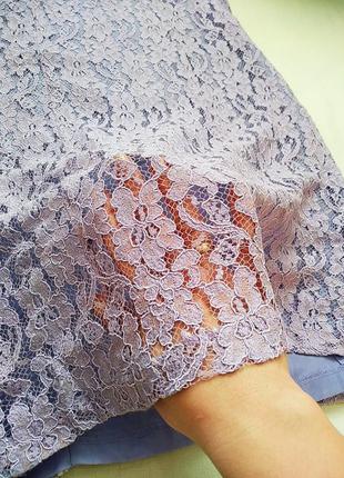 Женственное  гипюровое платья красивого сиреневого цвета по фигуре мини размер 12/40/m/l винтаж5 фото