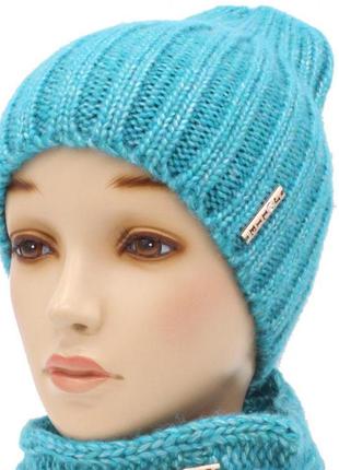 Шапка и баф leks/jolie комплект брест размер 53-57 бирюзовый