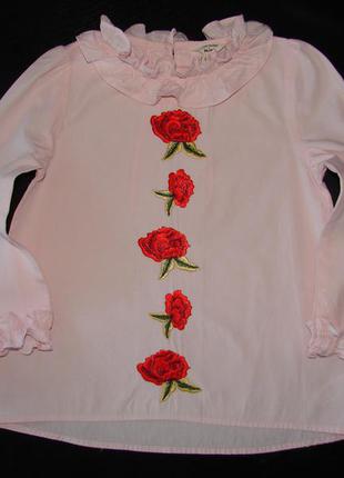 Шикарная блуза river island 3-4 года вышивка как новая