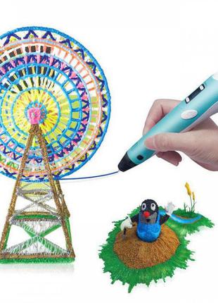 3d ручка smart 3d pen 2 c lcd дисплеем. цвет: голубой4 фото