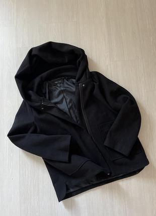 Пальто полупальто mango zara черное пальто рубашка8 фото