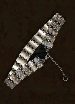 Металлический винтажный пояс в этно бохо стиле индийский металл1 фото