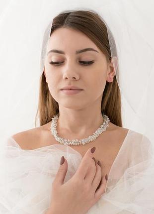 Набір прикрас кольє, браслет з кришталю і стразовые сережки ksenija vitali