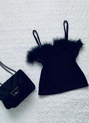 Нарядный топ с лебединым пухом 🖤