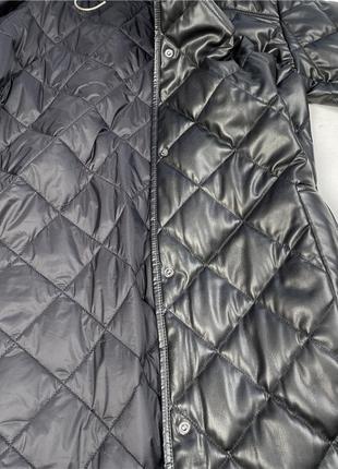 Удлиненный пуховик/куртка из искусственной кожи zara10 фото