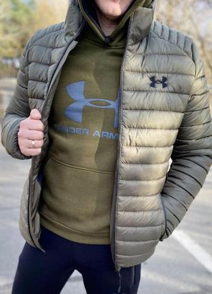 Зимова чоловіча куртка пуховик з капюшоном under armour2 фото