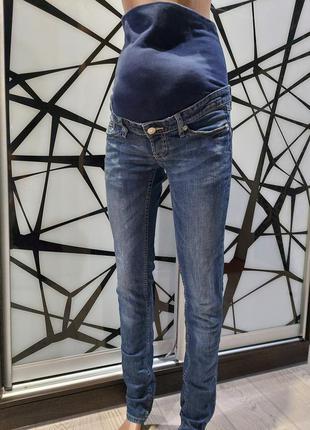 Стильные синие джинсы для беременных h&m 38 размера2 фото