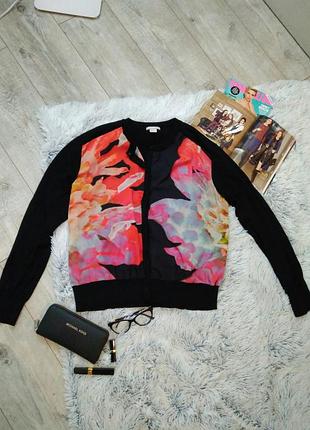 Яркий с черным кардиган{кофточка} h&m woll