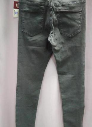 Брюки, джинси, стрейч, хакі, демісезонні, завужені, h&m, 211575 фото