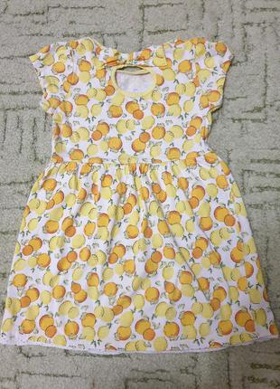 Брендовое летнее платье, сарафан с фруктами для девочки6 фото