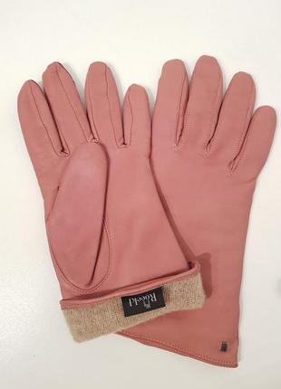 Люксовые кожаные перчатки roecki германия на шерстяном утеплителе
