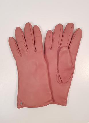 Люксовые кожаные перчатки roecki германия на шерстяном утеплителе3 фото