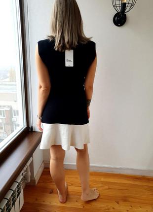 Распродажа вязаное контрастное платье zara m-l7 фото