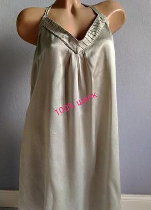 100% шовк,топ, майка на бретелях з перекрестами на спині