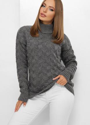 Теплый свитер с шерстью оверсайз свитер с узором1 фото