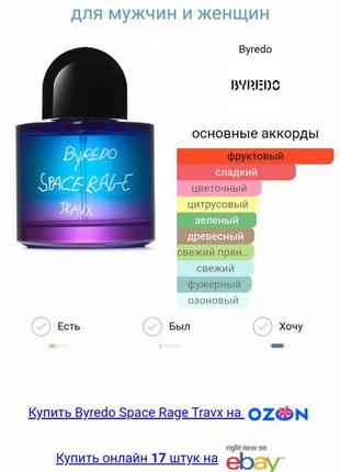 Space rage travx byredo для мужчин и женщин4 фото