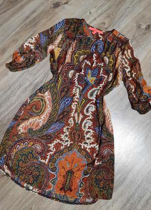 Шовкове плаття,  платье-рубашка с карманами1 фото