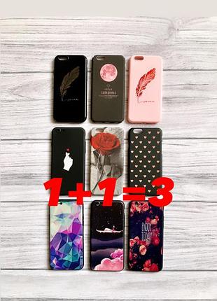 Чохол кейс для iphone 6/айфон 6. силіконовий/пластиковий. місяць, пір'їнка, троянда, серденько, літак.