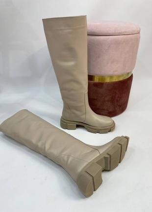 Сапоги женские деми зима натуральная кожа замша италия