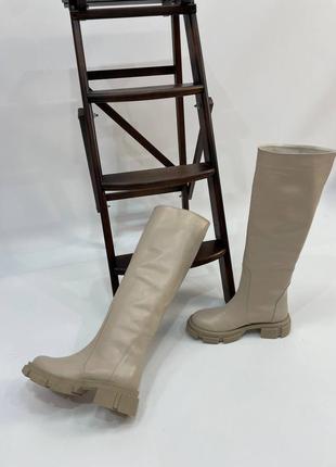 Сапоги женские деми зима натуральная кожа замша италия