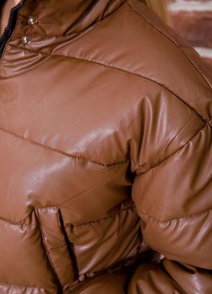 Новинка!!! эко кожа бомбезная демми куртка для стильной девушки оверсайс s m l2 фото