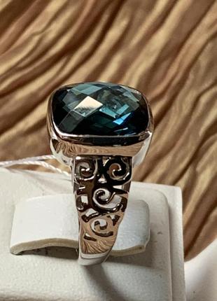 Срібне кільце , перстень з індійським каменем лондон топаз4 фото