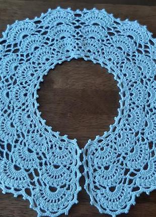 Кружевной воротничок вязаный крючком, широкий накладной воротник