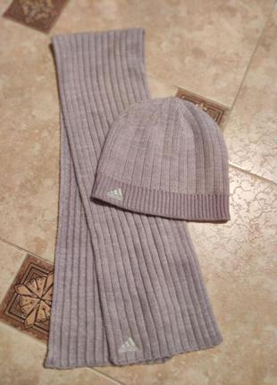 Комплект шапочка и шарф от adidas1 фото