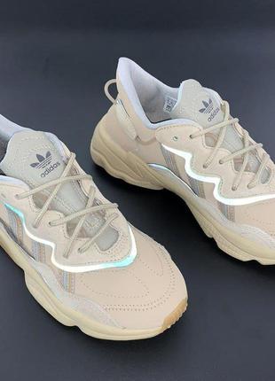 Чоловічі кросівки adidas ozweego. рефлектив. beige бежевий4 фото