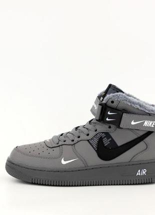 Зимові кросівки nike air force black з хутром6 фото