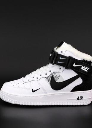 Зимові кросівки nike air force з хутром2 фото