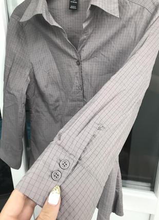 Рубашка женская блуза мокко на пуговицах в клетку h&m2 фото
