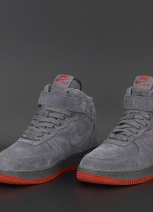 Зимові кросівки nike air force grey хутром1 фото