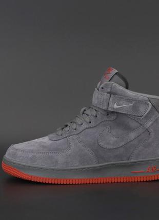 Зимові кросівки nike air force grey хутром6 фото